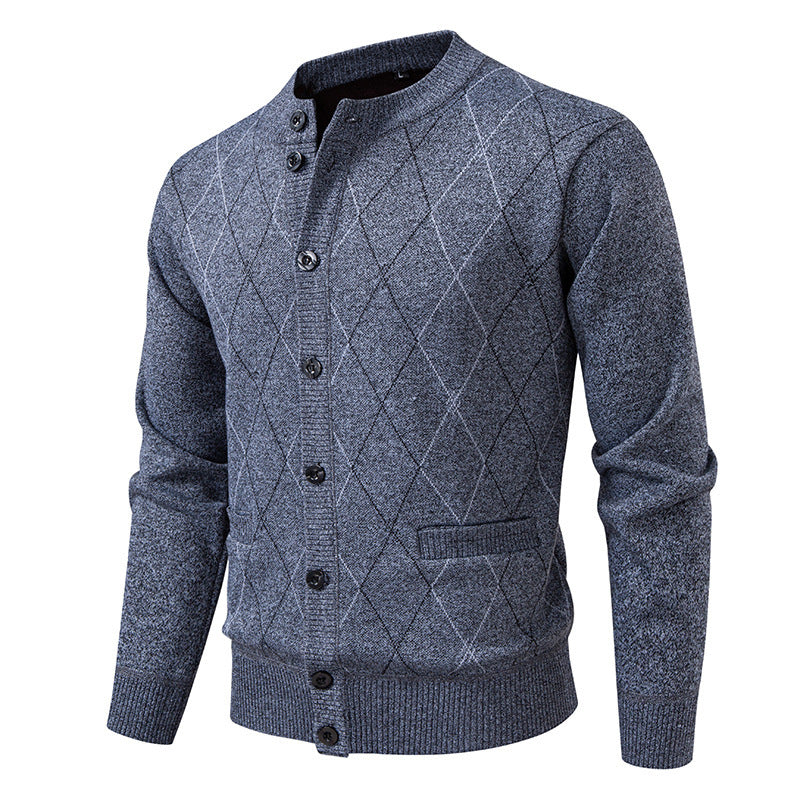 Men's cardigan with modern diamond pattern Lisslune