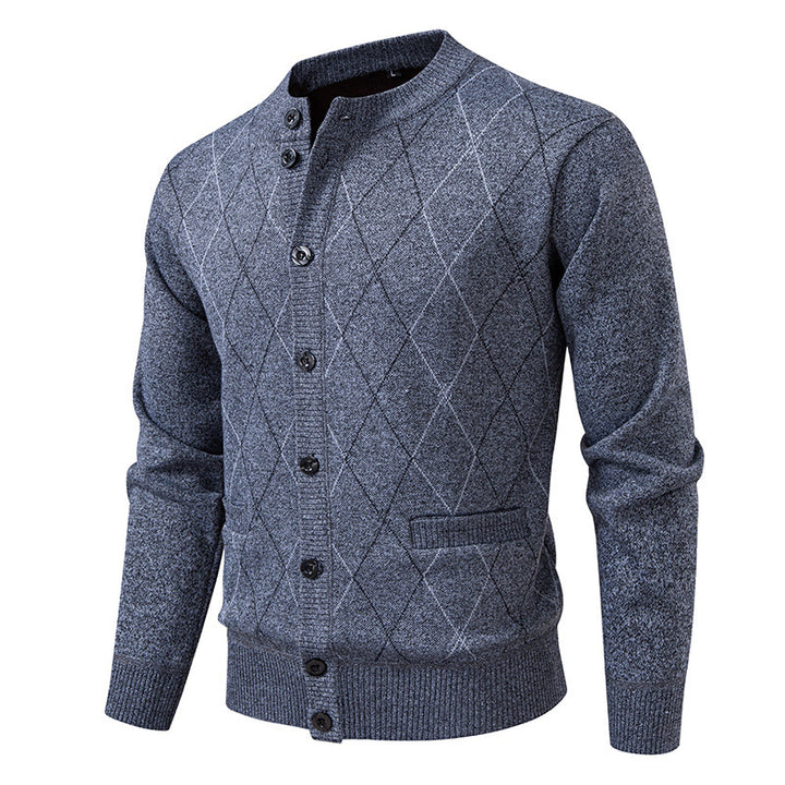 Men's cardigan with modern diamond pattern Lisslune
