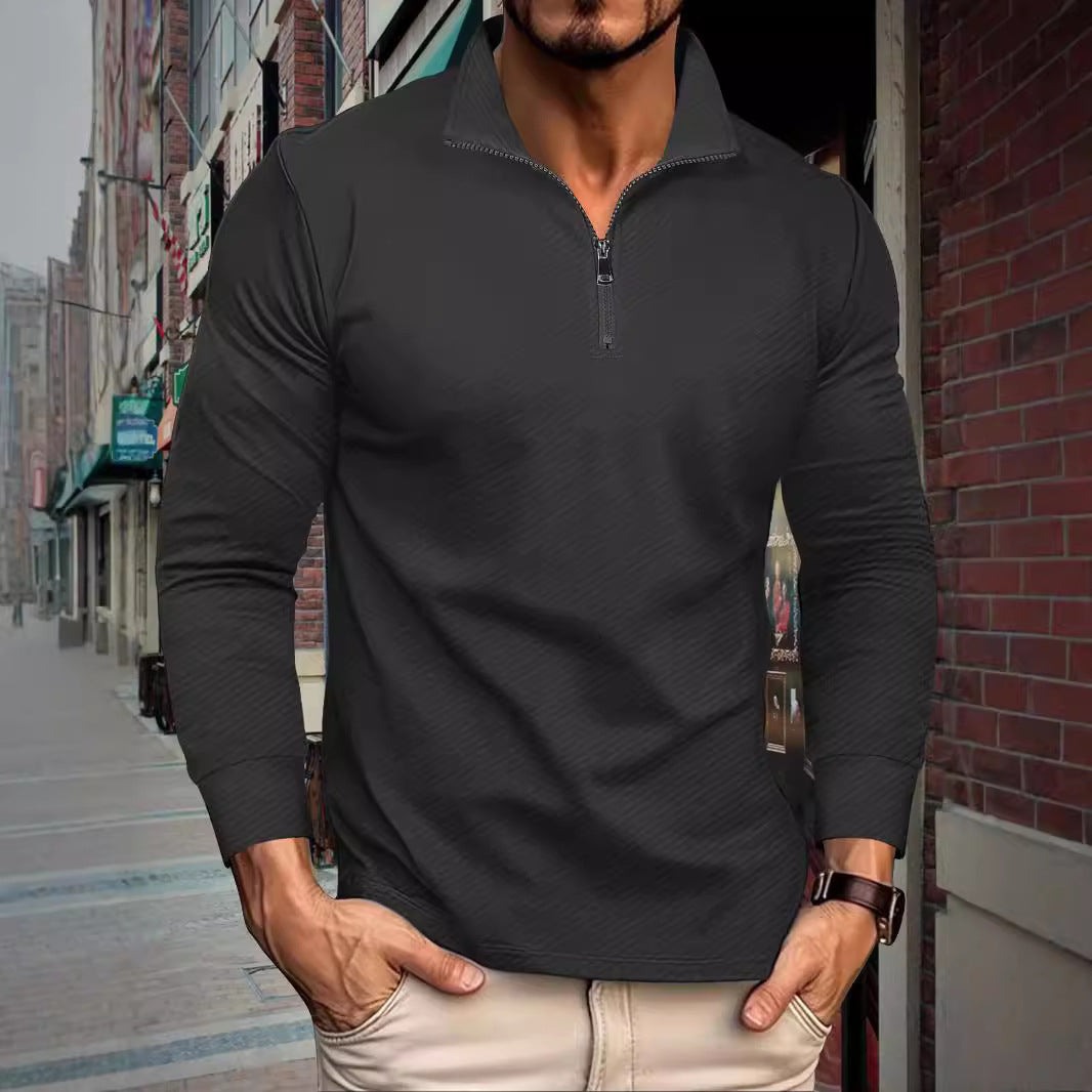 Men's functional pullover with short zipper and sporty cut Lisslune