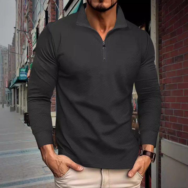 Men's functional pullover with short zipper and sporty cut Lisslune