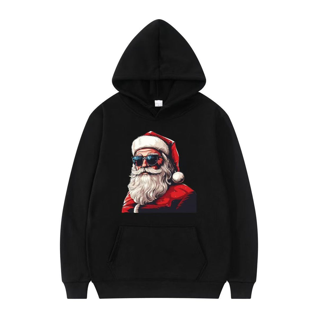 Ladies hoodie with festive Santa motif and artistic print Lisslune