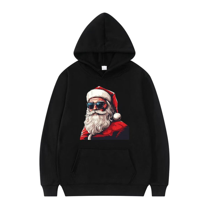 Ladies hoodie with festive Santa motif and artistic print Lisslune