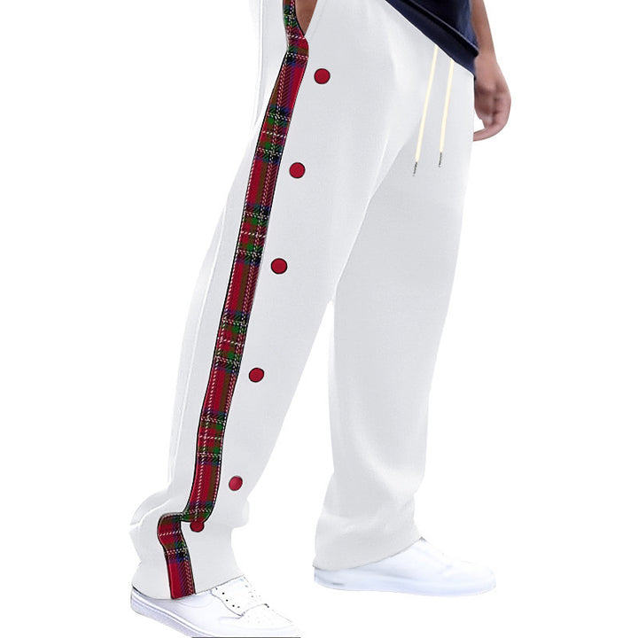 Men's casual cargo pants with snap buttons and trendy pattern Lisslune
