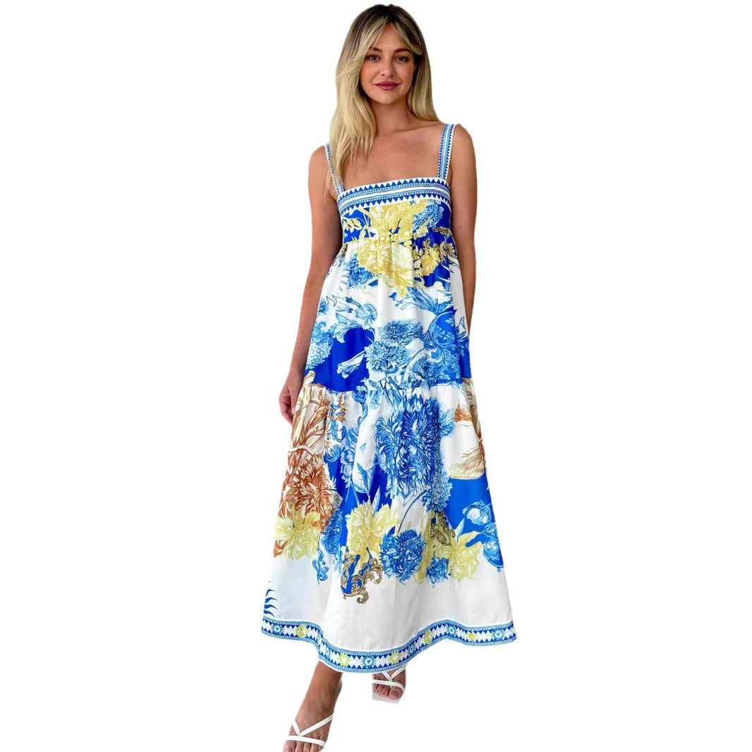 Women's maxi dress with floral design and airy fit