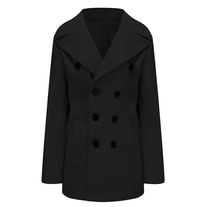 Men's classic double-breasted coat with high collar and noble fabric Lisslune