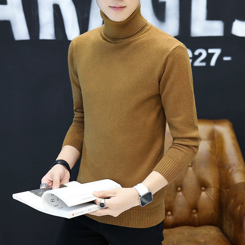 Men's stylish turtleneck sweater with fine structure Lisslune