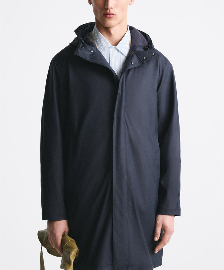 Men's raincoat with practical hood and longer cut Lisslune