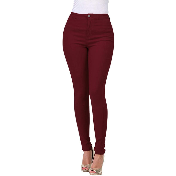 Women's High Cut Skinny Jeans with Elastic Stretch Lisslune