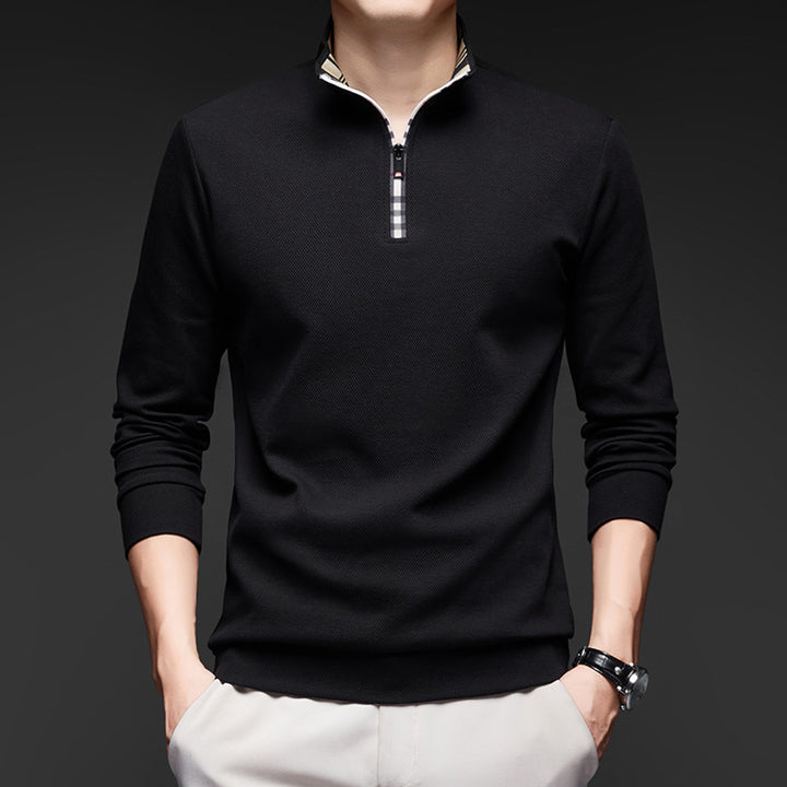 Men's Sweat Pullover with High-Quality Zipper and Modern Collar Lisslune