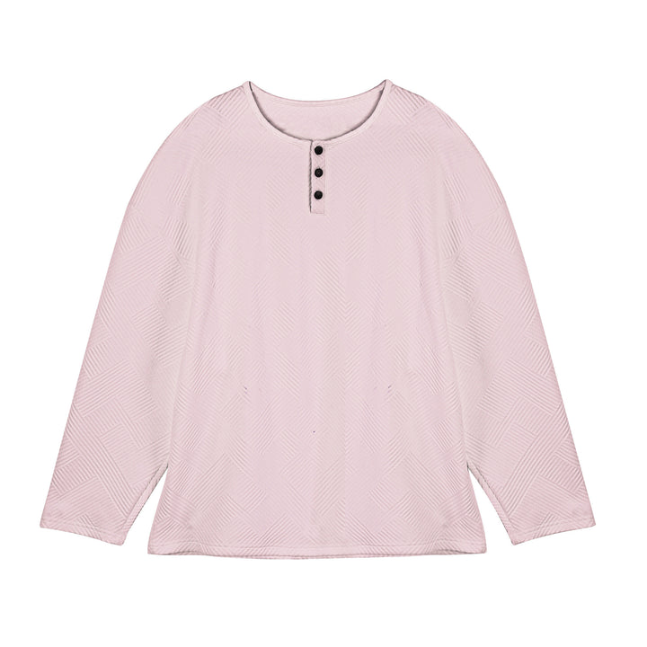 Men's long-sleeve shirt with button-down collar and textured pattern Lisslune