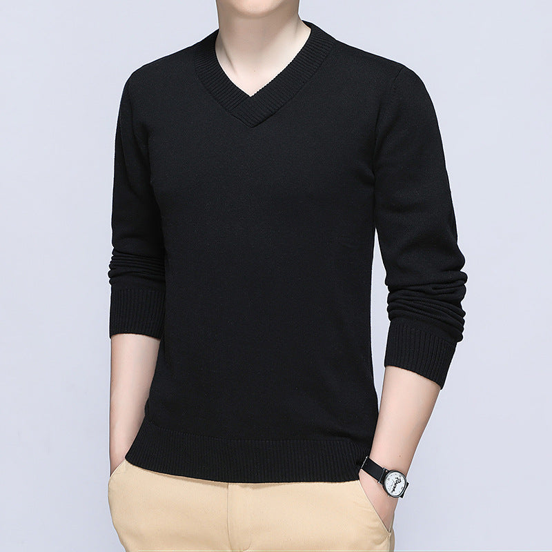 Men's elegant pullover with V-neck and fine knit structure Lisslune
