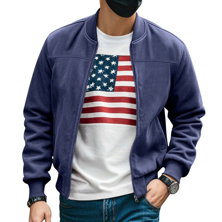 Men's casual bomber jacket with breathable lining and side zip pockets Lisslune