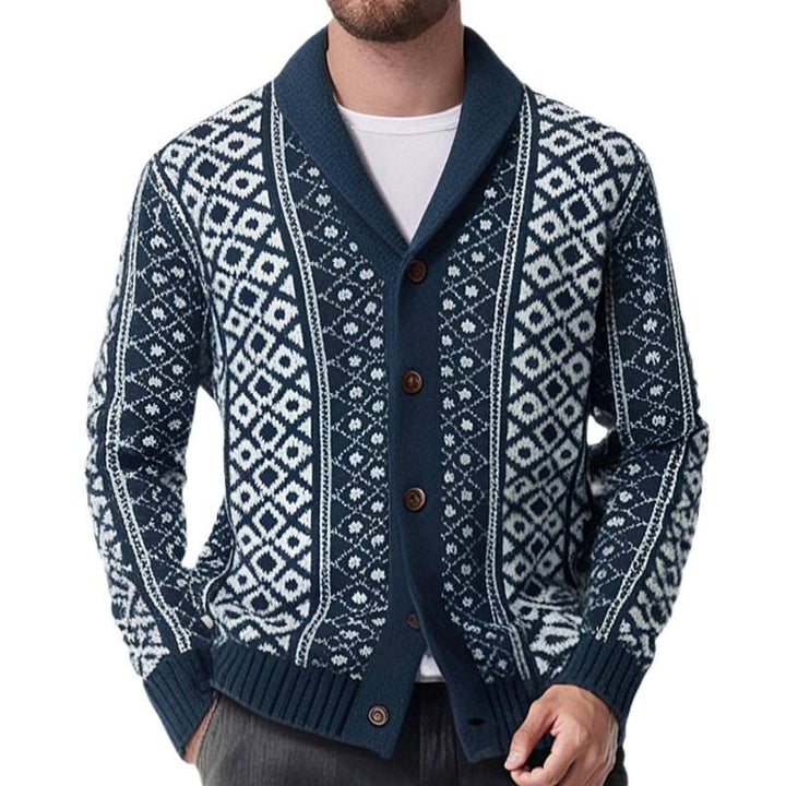 Men's cardigan with traditional Nordic pattern Lisslune