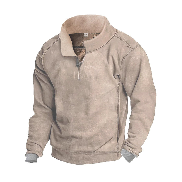 Men's fleece sweatshirt with stand-up collar Lisslune