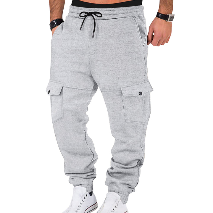 Men's cargo joggers with expanded pockets and elastic waistband Lisslune