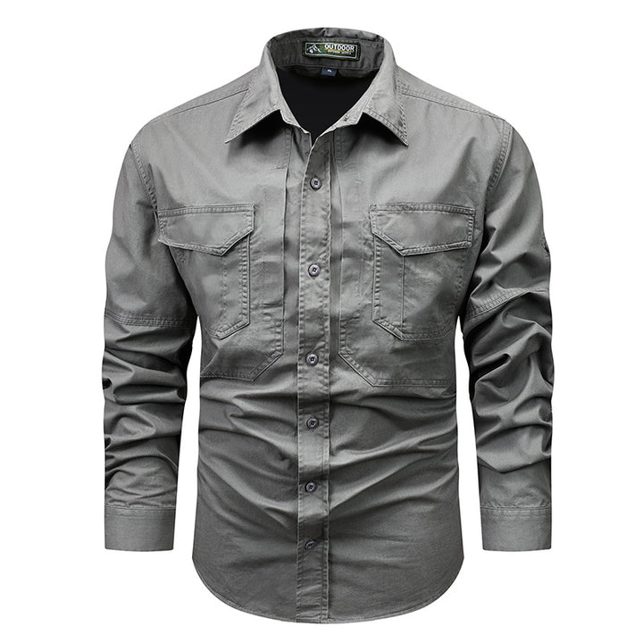 Men's Utility Shirt with Functional Chest Pockets Lisslune