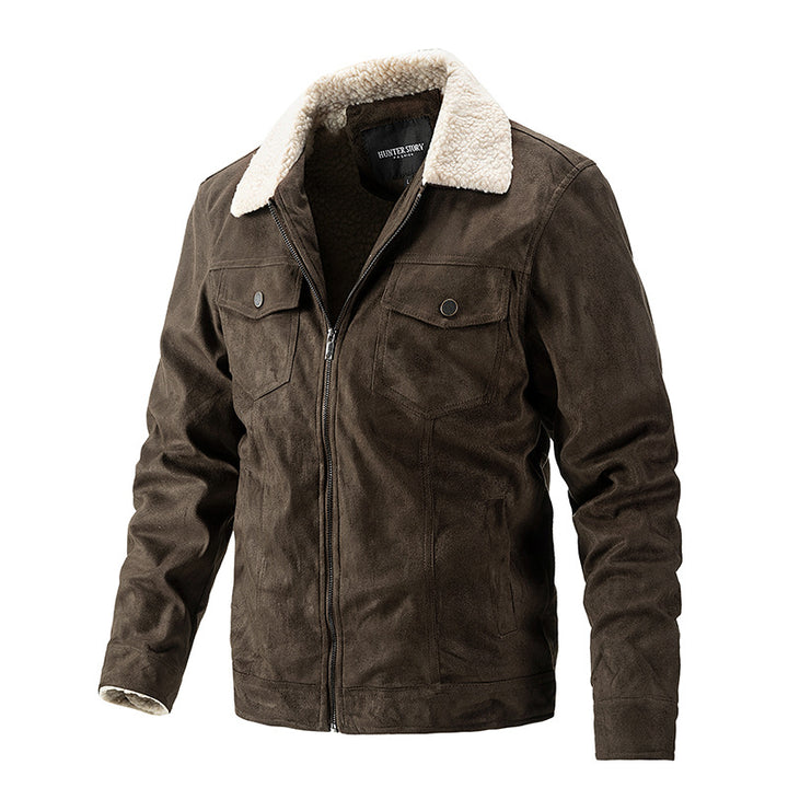 Men's transitional jacket with synthetic fur collar and practical chest pockets Lisslune