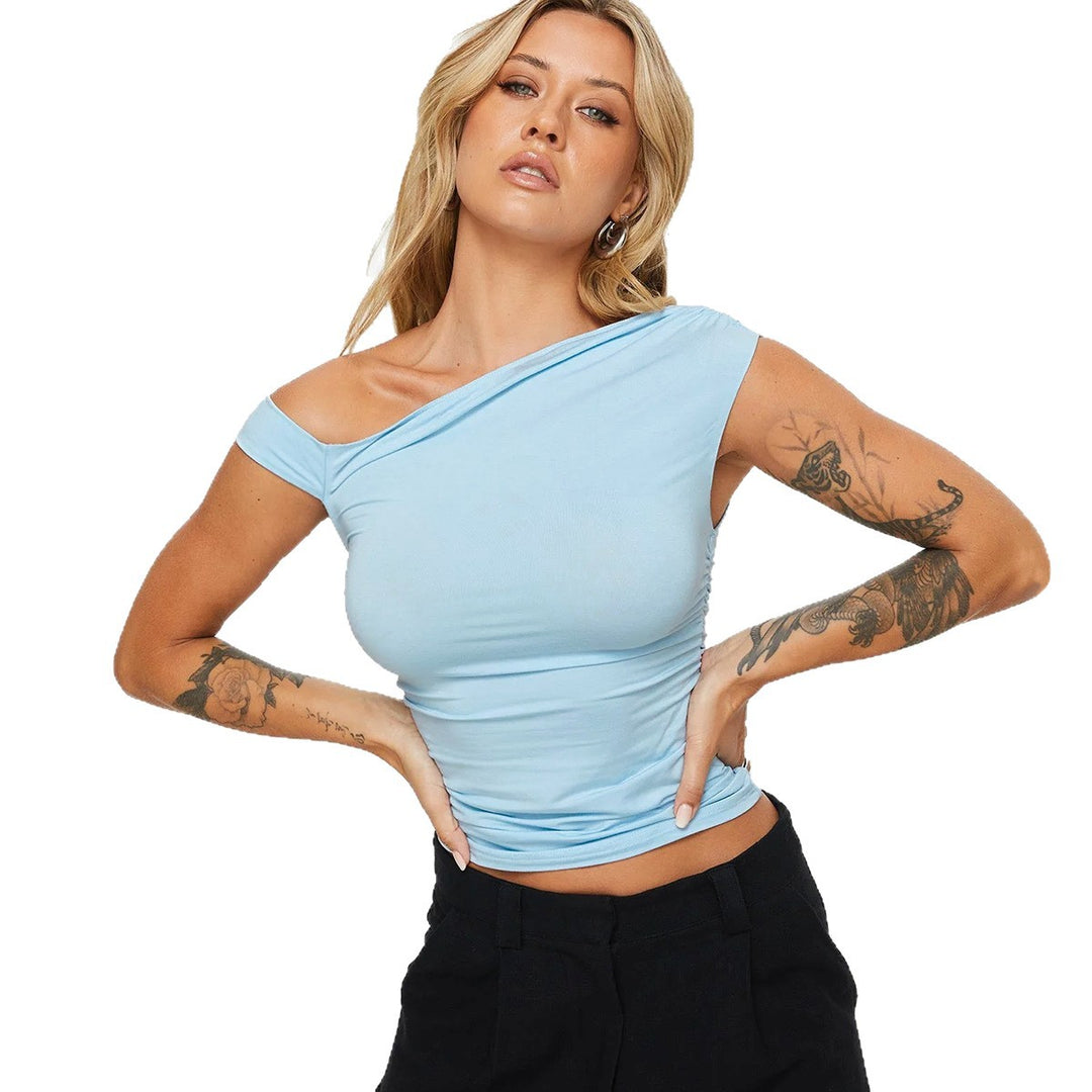 Damen asymmetrisches Oberteil mit schickem Wickeldesign Lisslune