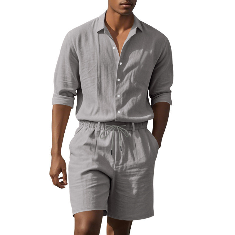 Men's elegant short-sleeve shirt with fine texture and modern cut Lisslune