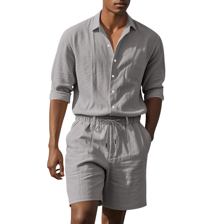 Men's elegant short-sleeve shirt with fine texture and modern cut Lisslune