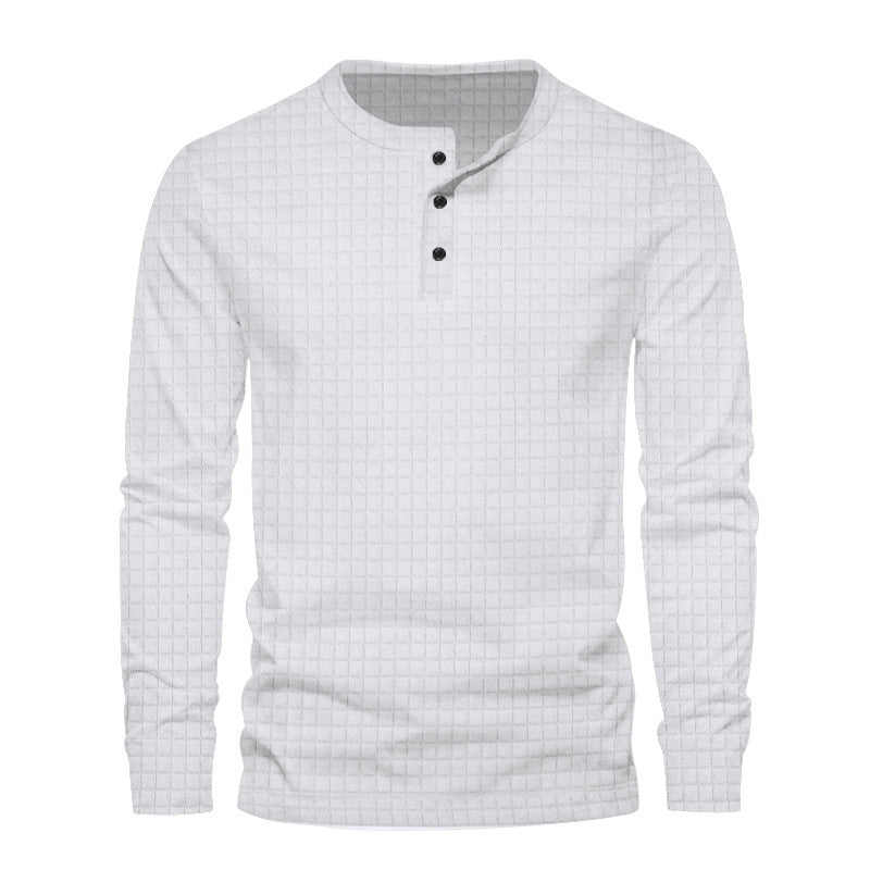 Men's long sleeve shirt with textured fabric and button placket Lisslune