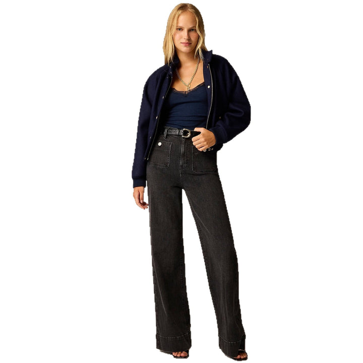 Damen Weite Komfortable Jeans mit hohen Bund Lisslune