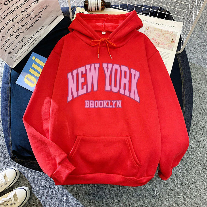 Women's hoodie with trendy New York Brooklyn print Lisslune