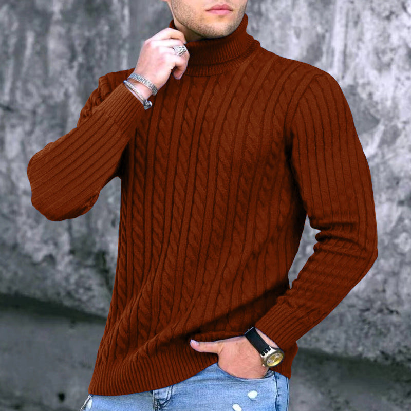 Men's trendy knitted turtleneck sweater Lisslune