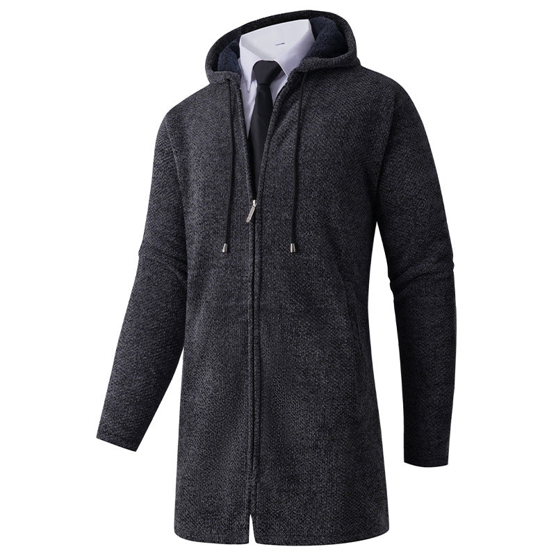 Men's casual hoodie jacket with exposed zipper and practical hood Lisslune