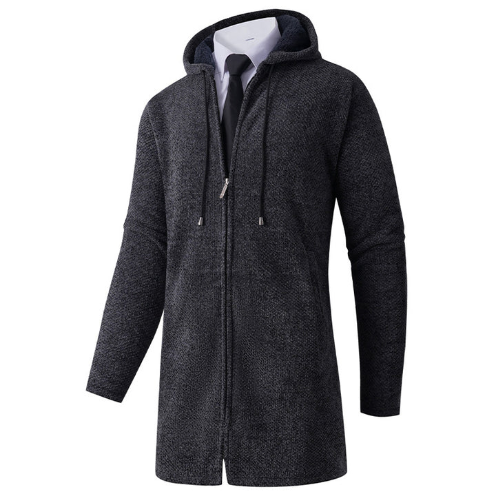 Men's casual hoodie jacket with exposed zipper and practical hood Lisslune