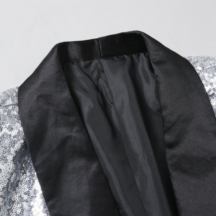 Men's elegant sequin blazer with shiny lapel Lisslune