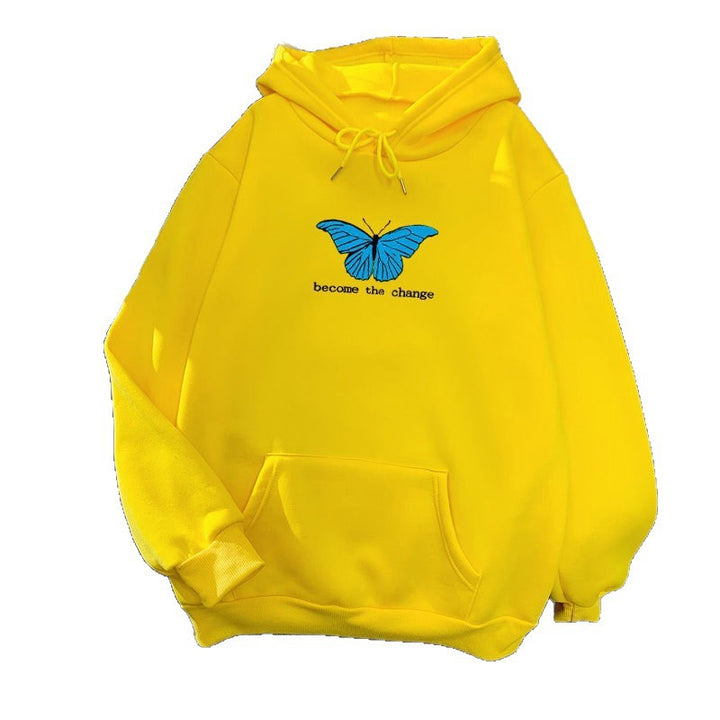 Women's hoodie with short cut and unique butterfly motif Lisslune