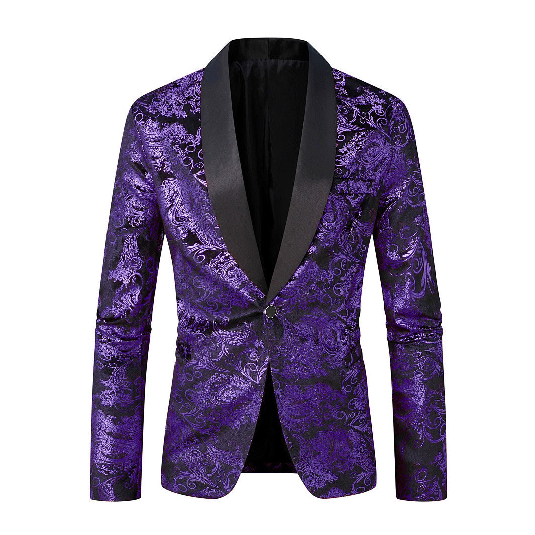 Men's elegant sequin blazer with floral pattern Lisslune