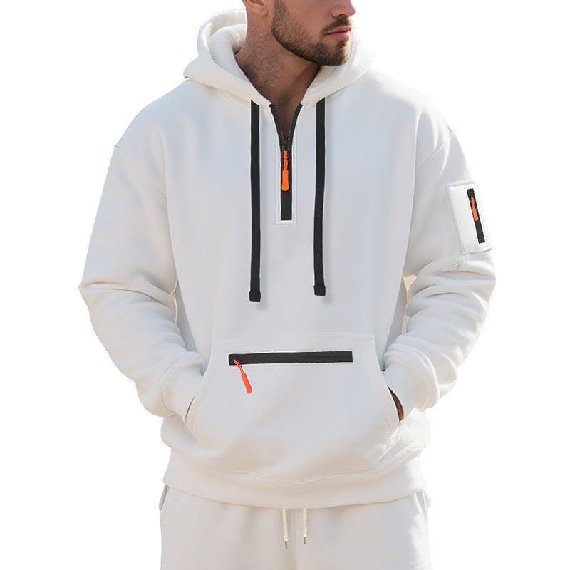 Men's stylish hoodie with innovative zipper elements Lisslune