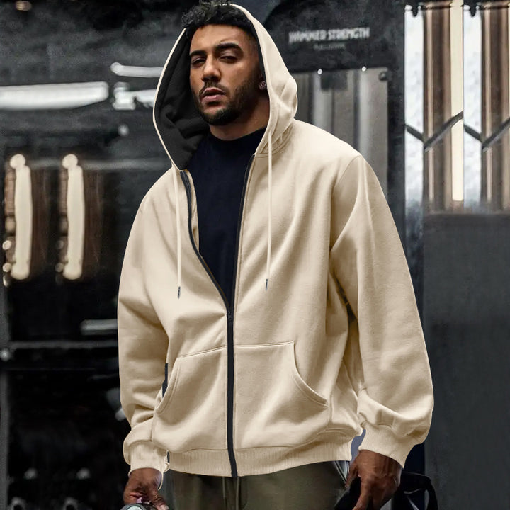 Men's zip hoodie with comfortable pockets and soft inner lining Lisslune