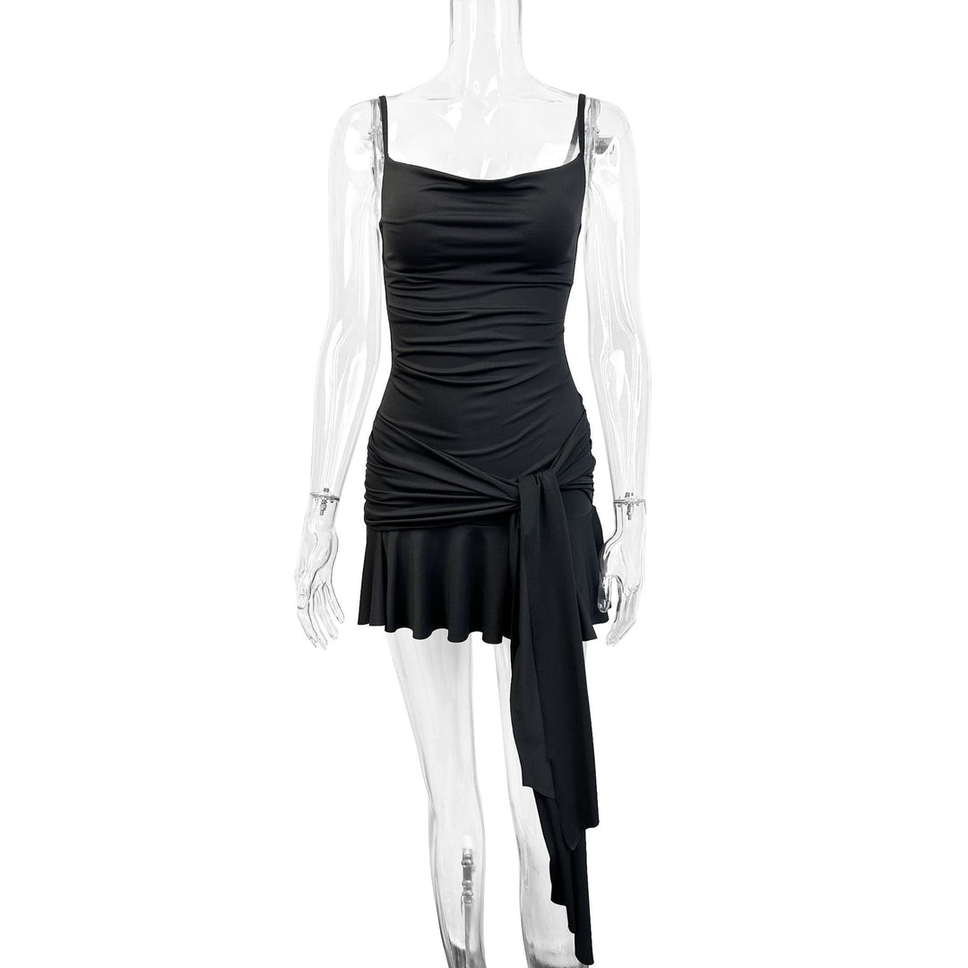 Damen Figurbetontes Wickelkleid mit schmaler Taille und asymmetrischem Saum Lisslune