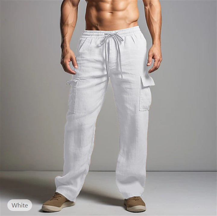 Men's cargo pants with elastic waistband and practical side pockets Lisslune