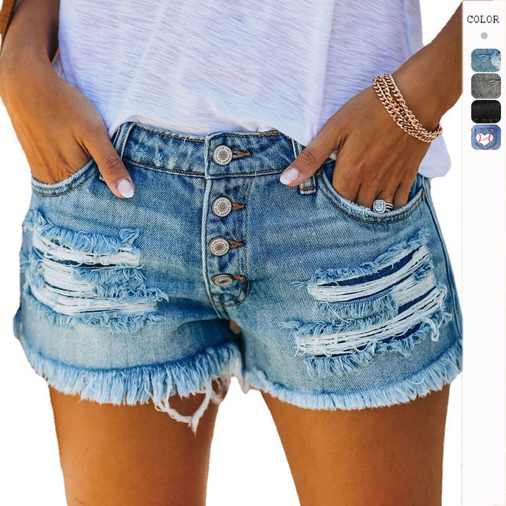 Ladies shorts in destroyed design Lisslune