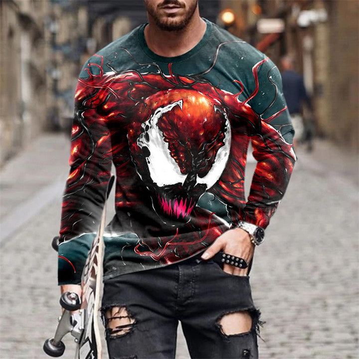 Men's long sleeve t-shirt with artistic Venom design Lisslune