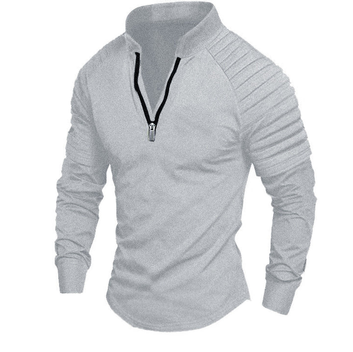 Men's sporty zip pullover with stylish accents Lisslune