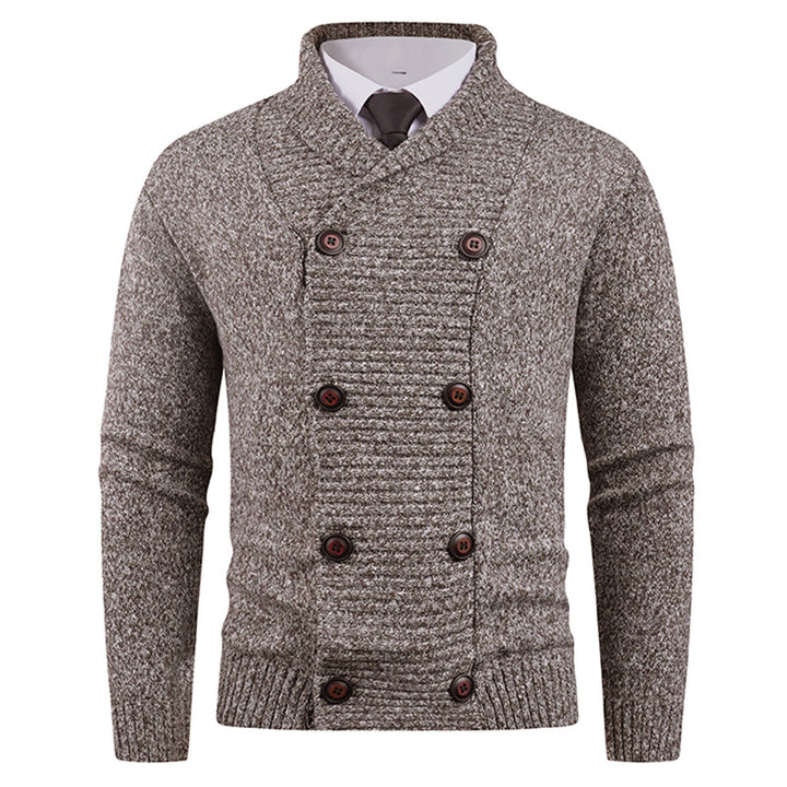 Men's cardigan with modern shawl collar and practical button details Lisslune