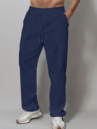 Men's Sporty Relaxed Fit Jogging Pants with Elastic Waistband and Side Pockets Lisslune