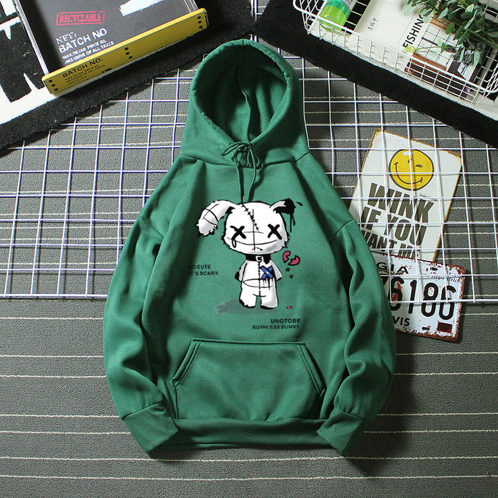Ladies hooded sweatshirt with unique cartoon design and cozy inner lining Lisslune