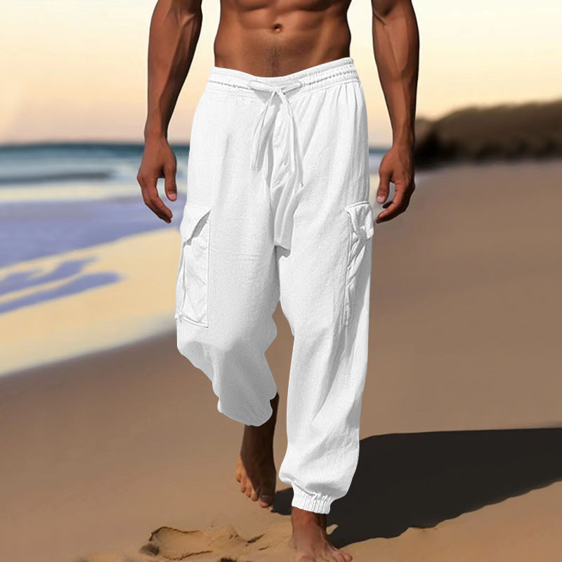 Men's Casual Cargo Pants with Adjustable Waistband and Practical Side Pockets Lisslune