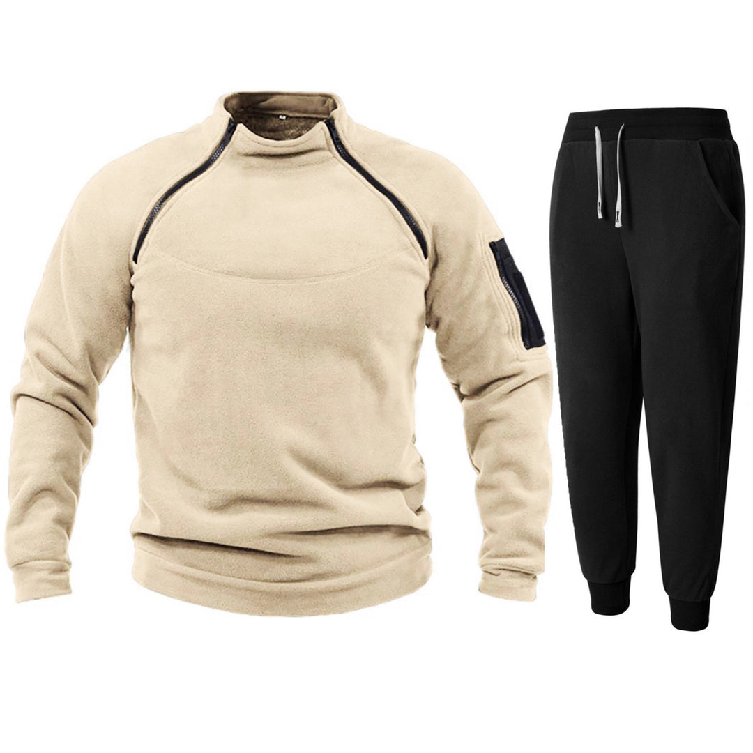 Men's functional fleece jacket with elastic sports pants Lisslune