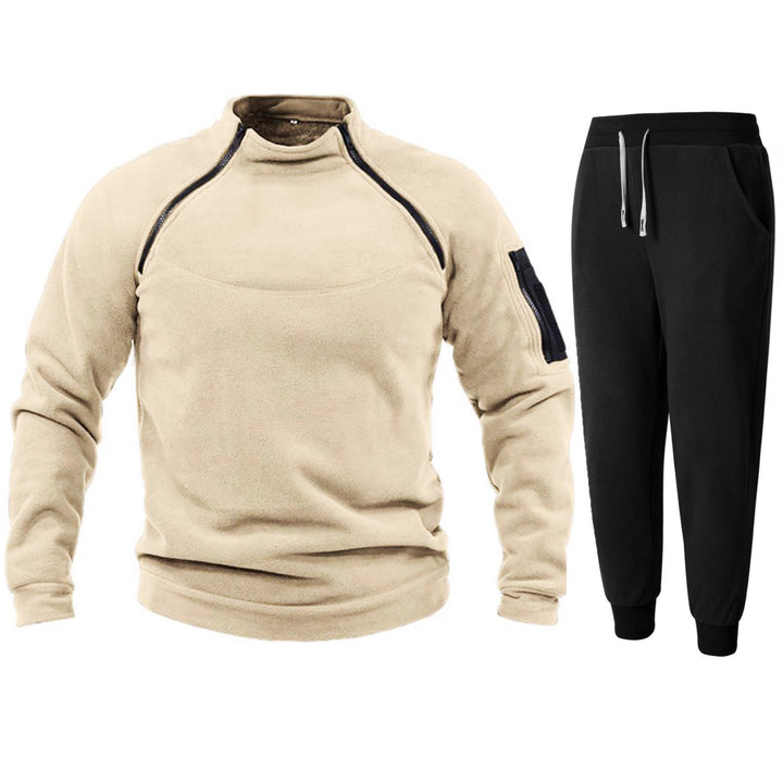 Men's functional fleece jacket with elastic sports pants Lisslune