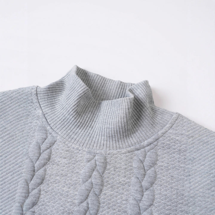 Men's Elegant Turtleneck Sweater with Textured Pattern Lisslune
