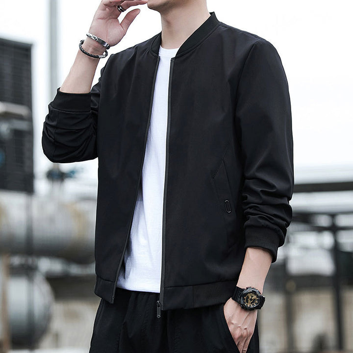 Men's stylish bomber jacket with elastic cuffs and practical zipper Lisslune