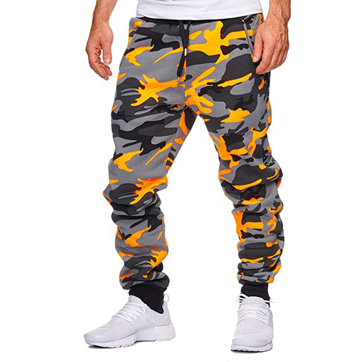 Men's cargo pants with trendy camouflage design and elastic waistband Lisslune