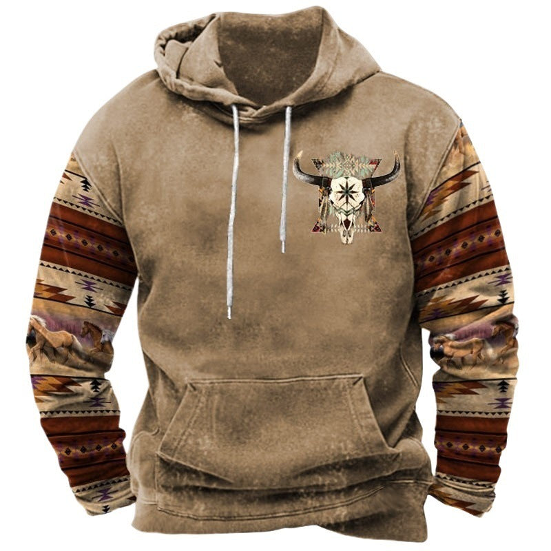 Men's hoodie with western and cowboy design Lisslune